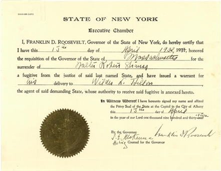 1932 Franklin D. Roosevelt Signed Warrant (PSA/DNA)